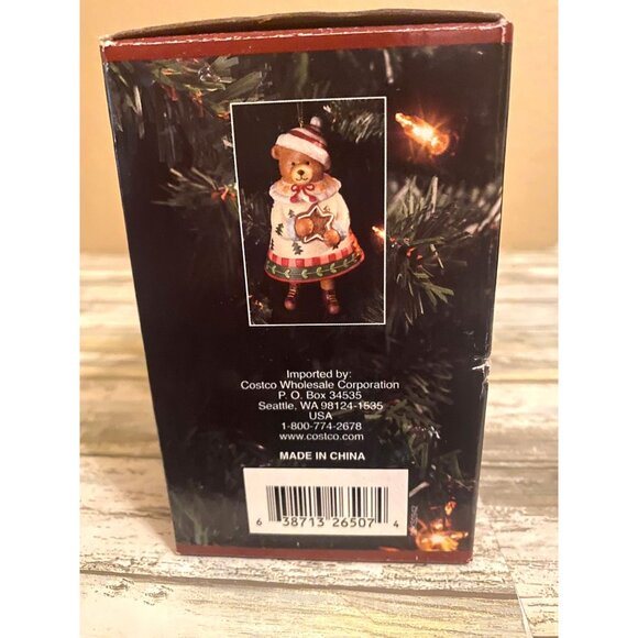 Kirkland Porcelain Bear Bell Ornament w/ Dangling Legs in Box Vintage 2000s - Picture 11 of 12